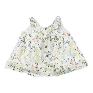 Joie Girls White Floral Button Front Top 5T